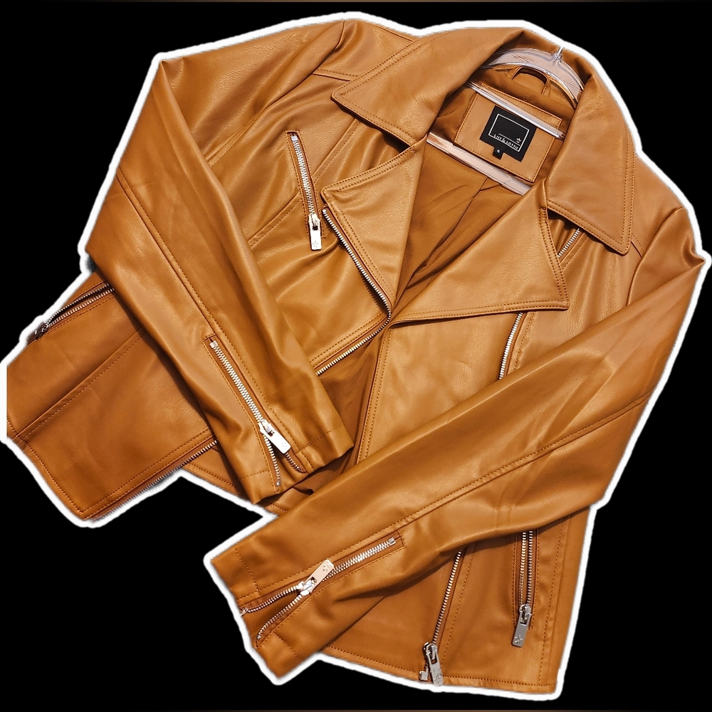 Lily & Lottie Tan Leather Jacket